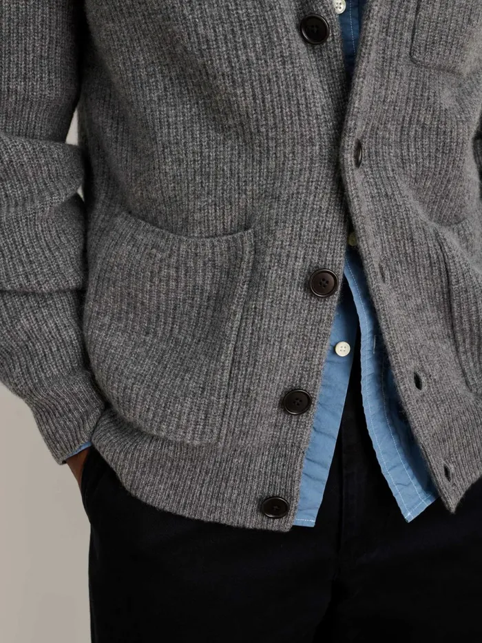 Alex Mill Sweaters Sweatshirts Men Mitchell Cardigan In Washed Cashmere Heather Pewter