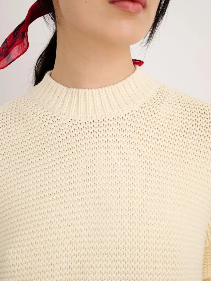 Alex Mill Sweaters Women ButtonBack Crewneck Sweater Ecru
