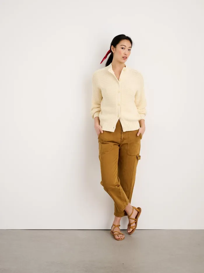 Alex Mill Sweaters Women ButtonBack Crewneck Sweater Ecru