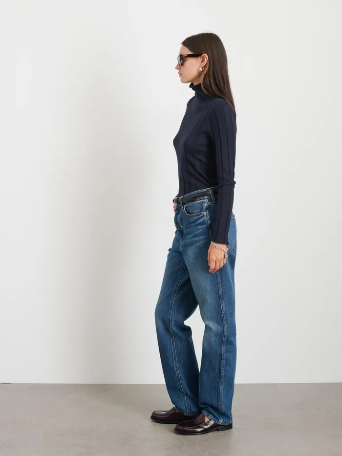 Alex Mill Sweaters Women Ellie Ribbed Turtleneck In Cotton Cashmere Navy Alex Mill Sweaters Women Ellie Ribbed Turtleneck In Cotton Cashmere Navy