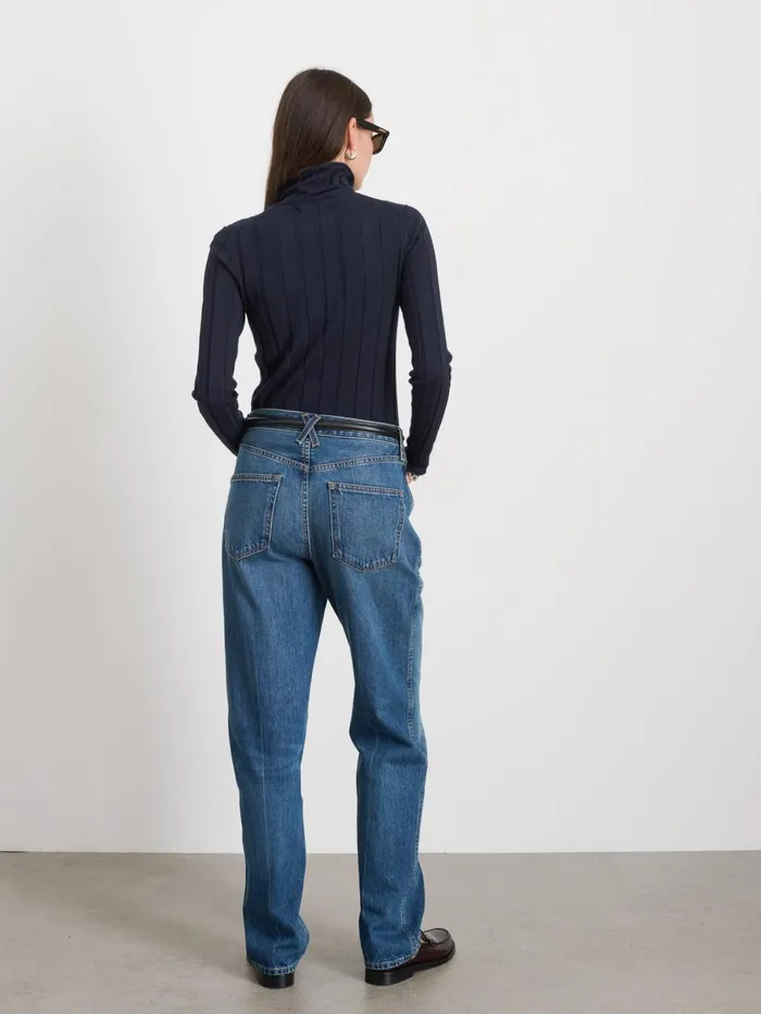 Alex Mill Sweaters Women Ellie Ribbed Turtleneck In Cotton Cashmere Navy Alex Mill Sweaters Women Ellie Ribbed Turtleneck In Cotton Cashmere Navy