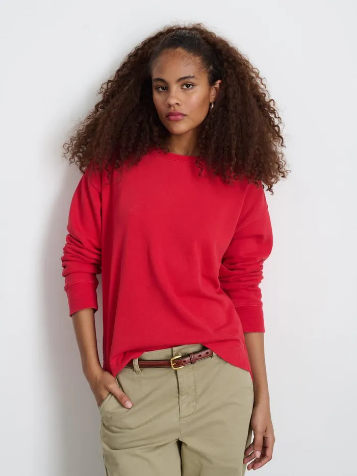 Alex Mill Sweaters Women Frankie Sweatshirt In Vintage Wash Cardinal Alex Mill Sweaters Women Frankie Sweatshirt In Vintage Wash Cardinal