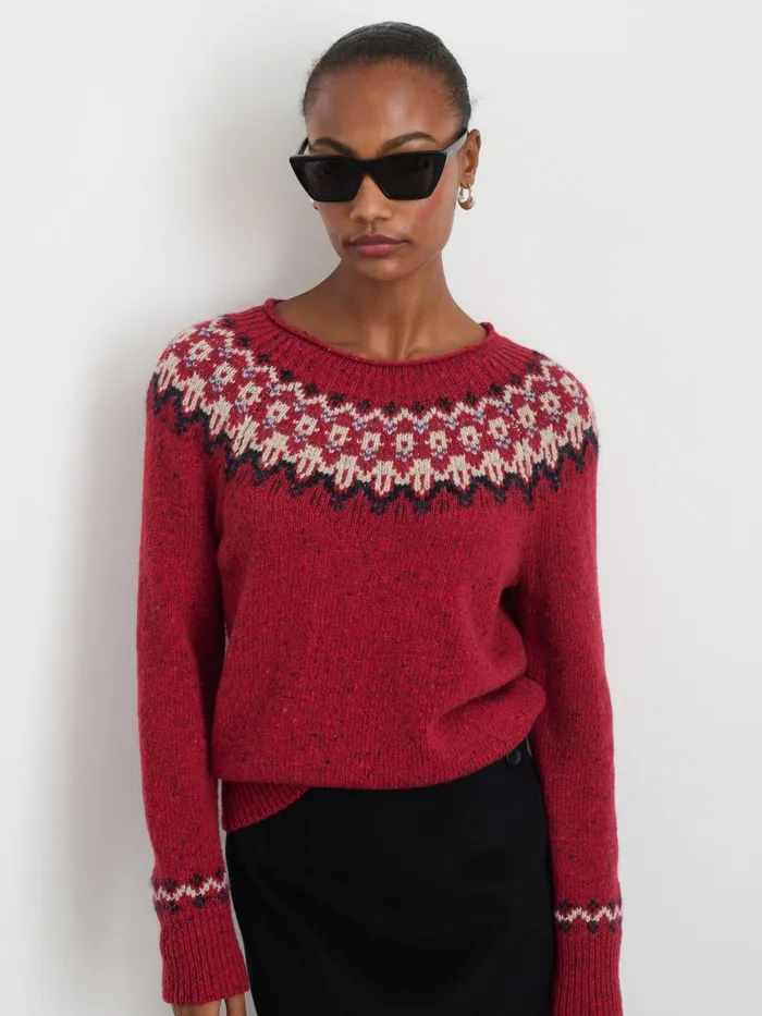 Alex Mill Sweaters Women Jamie Fair Isle Sweater Red