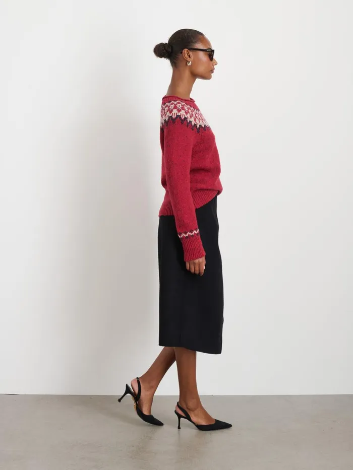 Alex Mill Sweaters Women Jamie Fair Isle Sweater Red