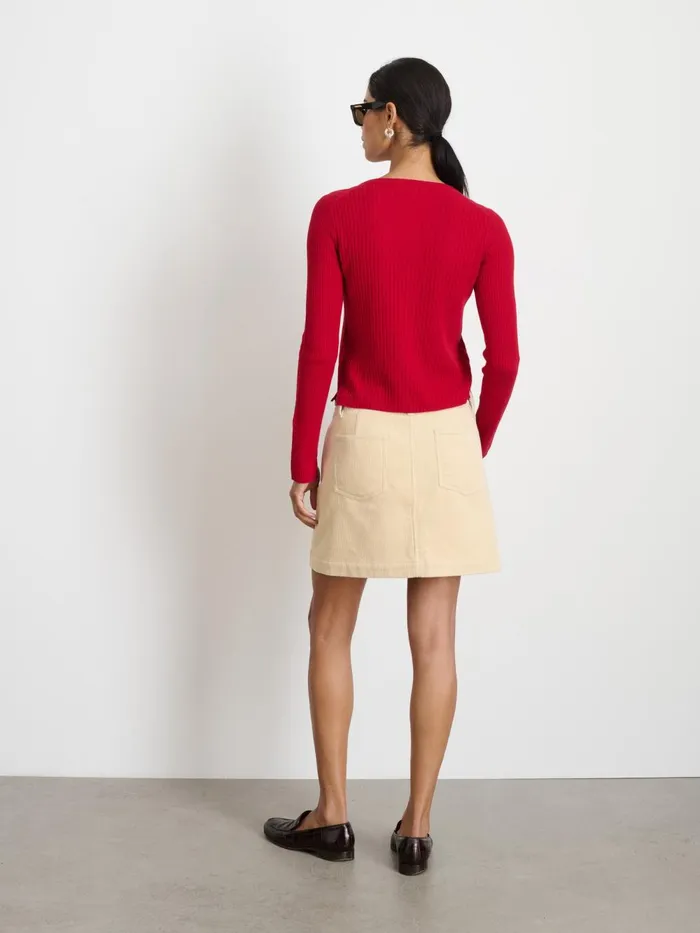 Alex Mill Sweaters Women Kristin Ribbed Cardigan Crimson