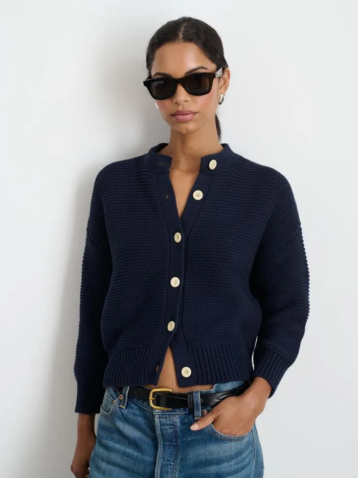Alex Mill Sweaters Women Nico Cardigan In Cotton Dark Navy