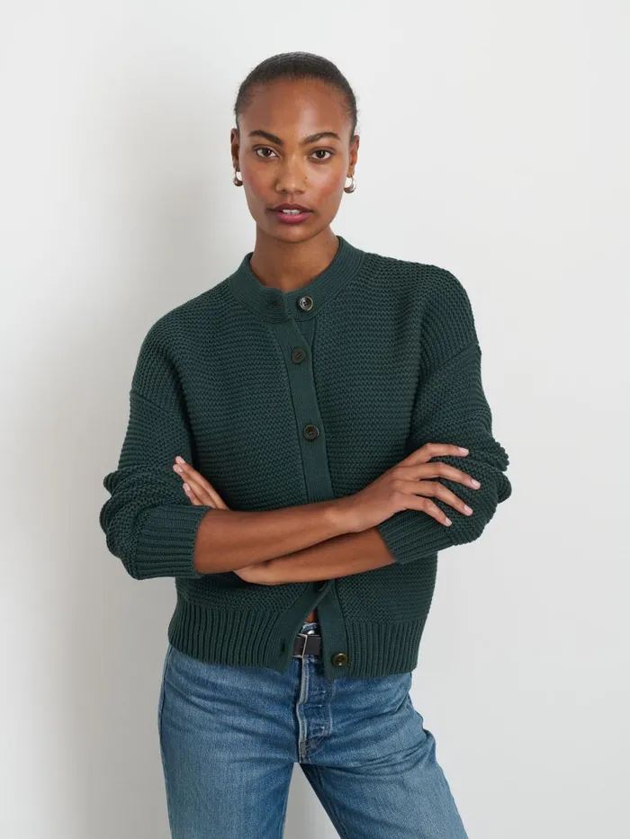 Alex Mill Sweaters Women Nico Cardigan In Cotton Dark Spruce
