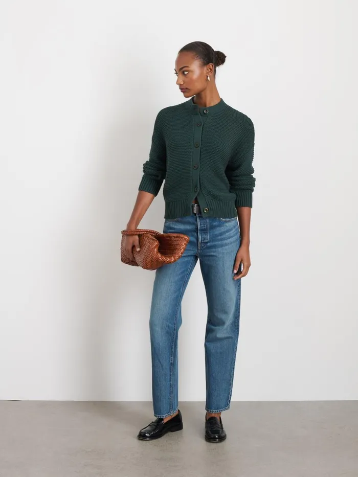 Alex Mill Sweaters Women Nico Cardigan In Cotton Dark Spruce