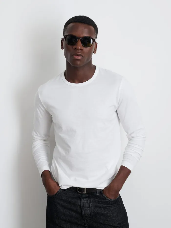 Alex Mill Tees Polos Men Standard LongSleeve TShirt In Slub Cotton White