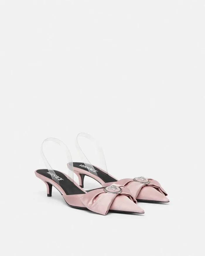 Alia Slingback Pumps 45 Mm Light Pink Women Versace Pumps and Slingbacks