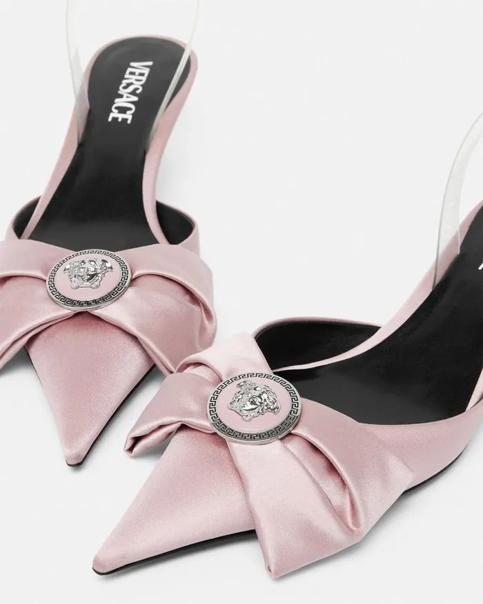 Alia Slingback Pumps 45 Mm Light Pink Women Versace Pumps and Slingbacks