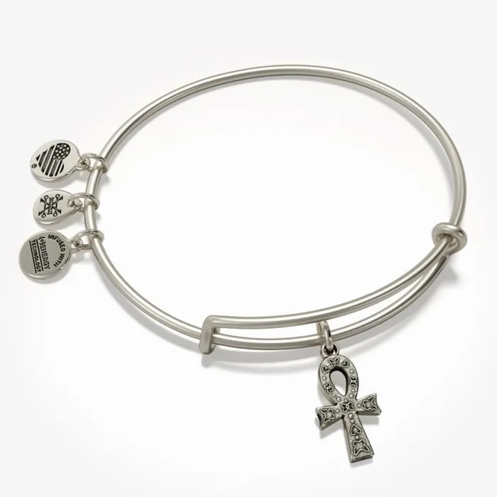 Ankh Charm Bangle Bracelet Rafaelian Silver Women Alex And Ani Spiritual Religious Ankh Charm Bangle Bracelet Rafaelian Silver Women Alex And Ani Spiritual Religious