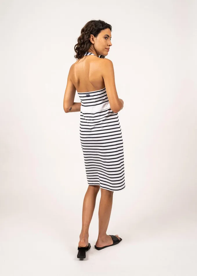 Antibes Backless Breton Striped Dress By Romain Brifault Whitenavy Women Saint James Dresses Skirts and Pants