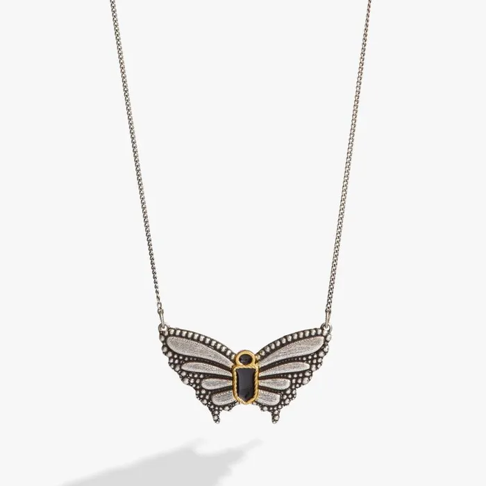 Antique Butterfly Necklace Two Tone Women Alex And Ani Butterfly