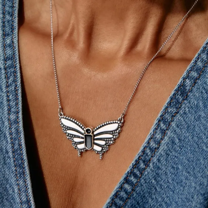 Antique Butterfly Necklace Two Tone Women Alex And Ani Butterfly