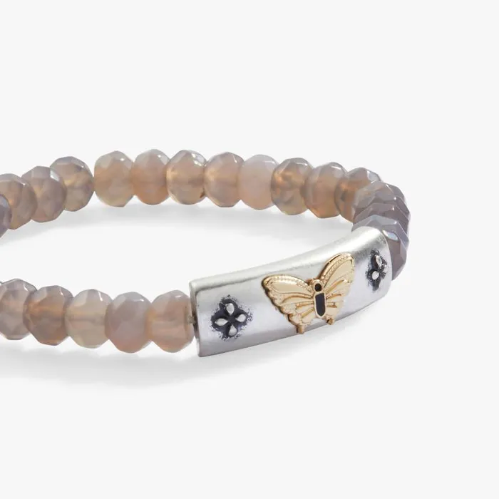 Antique Butterfly Stretch Bracelet Two Tone Women Alex And Ani Growth New Beginnings