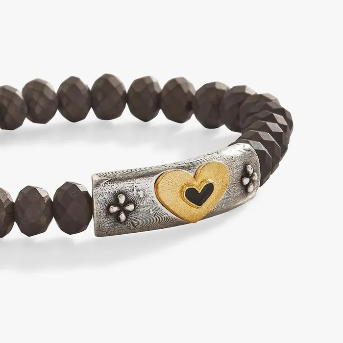 Antique Heart Stretch Bracelet Two Tone Women Alex And Ani Bracelets