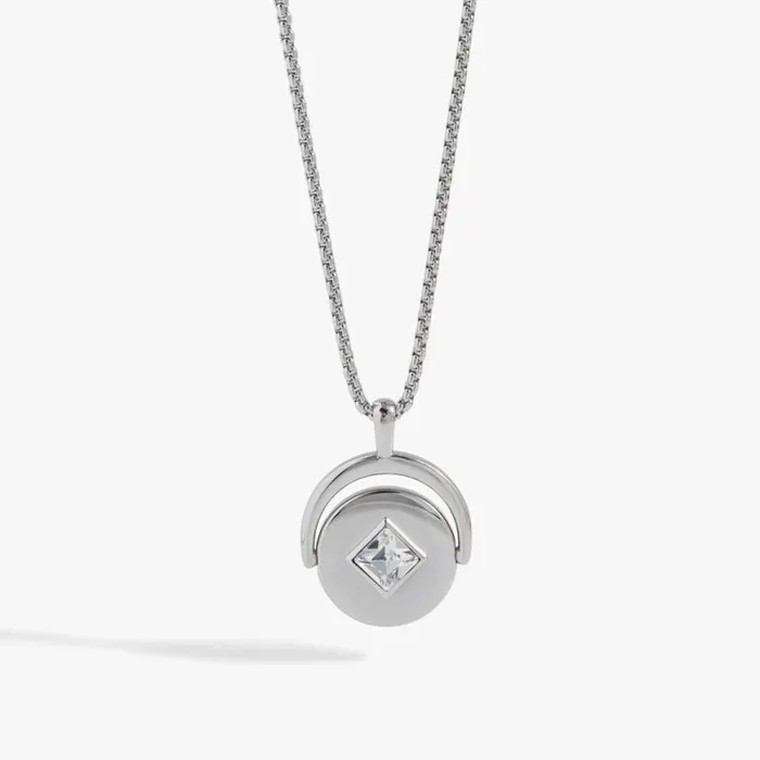 April Birthstone And Flower Flip Charm Necklace Stainless Steel Gold Women Alex And Ani Birthday