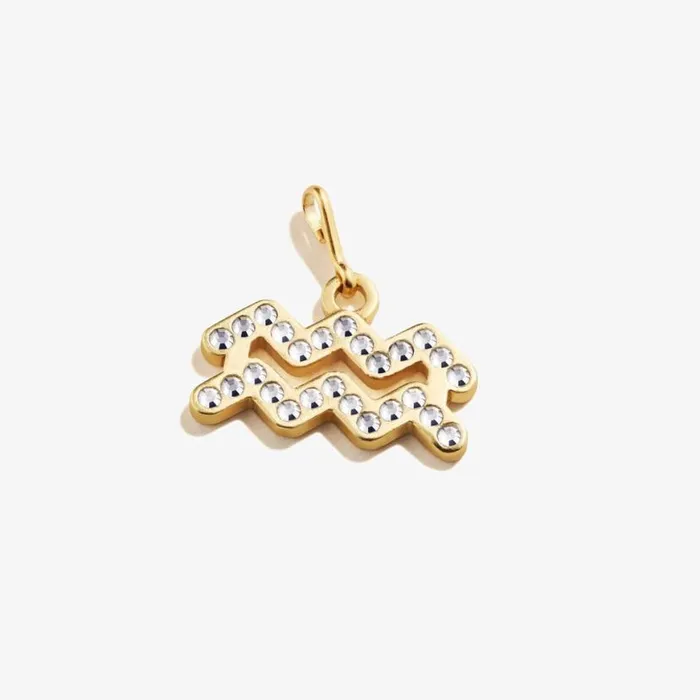 Aquarius Zodiac Pav Crystal Charm 14kt Gold Over Sterling Silver Women Alex And Ani Fine Jewelry Aquarius Zodiac Pav Crystal Charm 14kt Gold Over Sterling Silver Women Alex And Ani Fine Jewelry