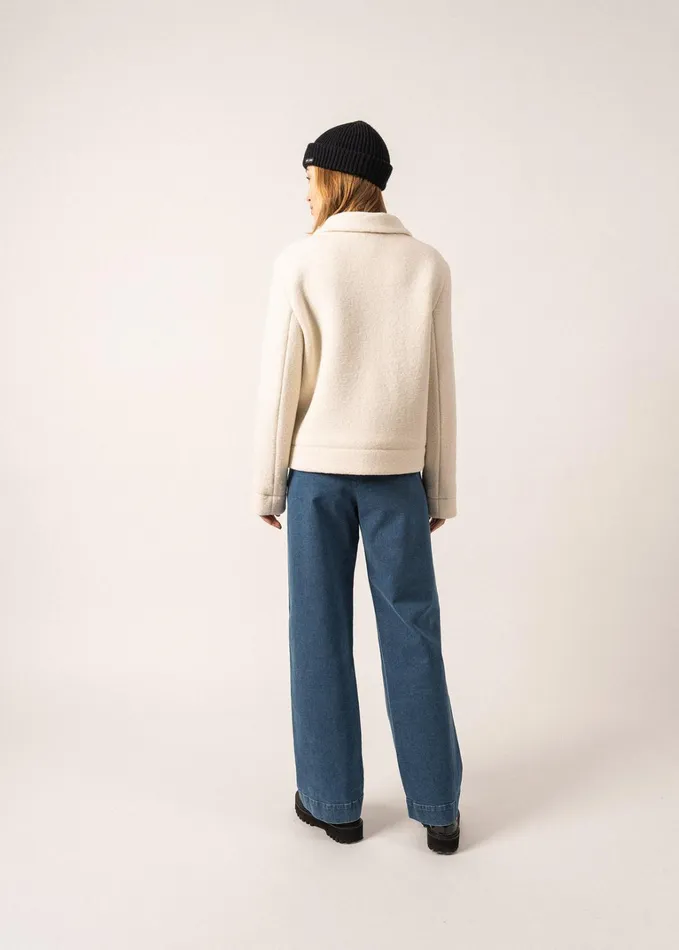 Ardeche Boiled Wool Jacket With Patch Pockets Winterwhite Women Saint James Aw24