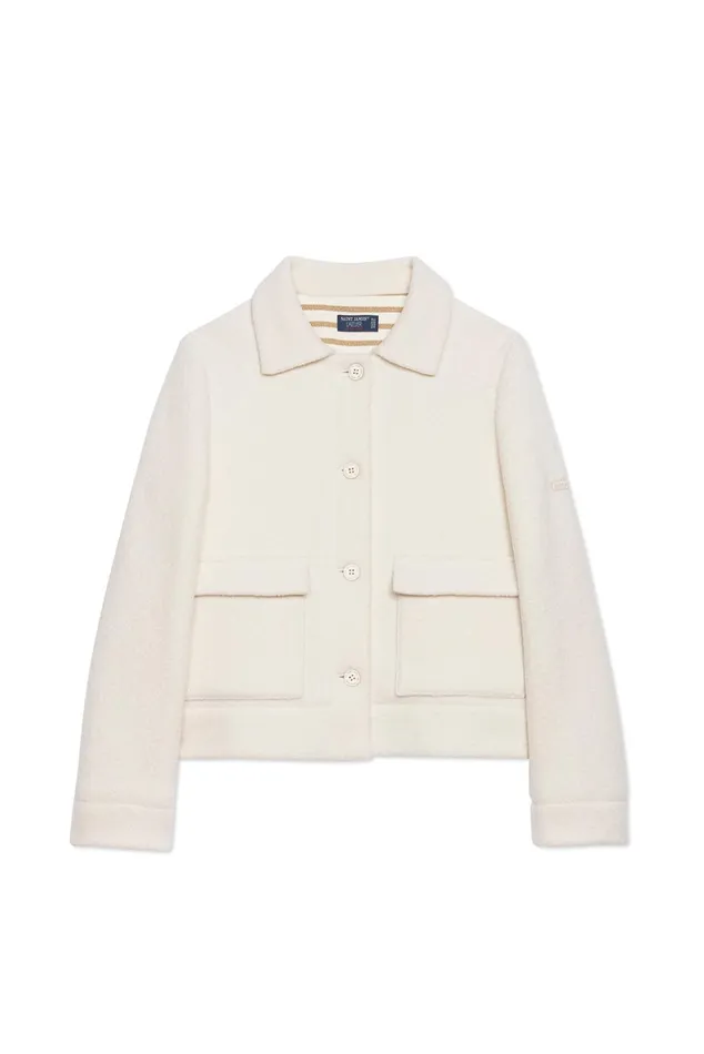 Ardeche Boiled Wool Jacket With Patch Pockets Winterwhite Women Saint James Aw24