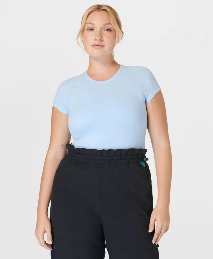 Ascend Athlete Seamless Workout TShirt X Sweaty Betty Breeze Blue Women Merrell Tops