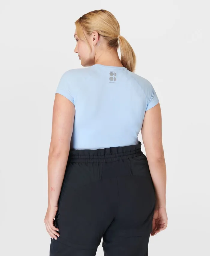Ascend Athlete Seamless Workout TShirt X Sweaty Betty Breeze Blue Women Merrell Tops