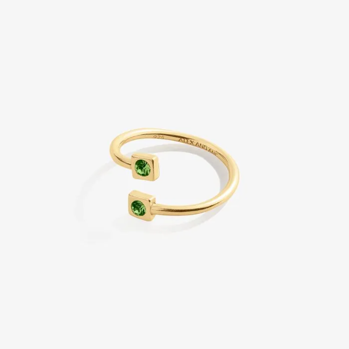 August Birthstone Peridot Ring Wrap Sterling Silver Women Alex And Ani Rings