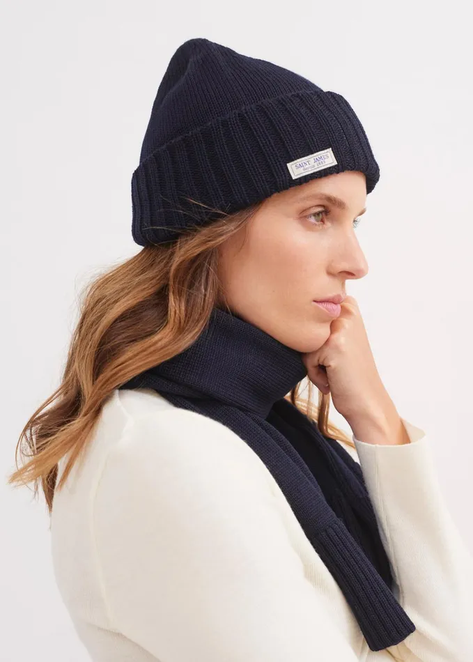Barbaresque Heavy Stitch Wool Stocking Cap Navy Men Saint James