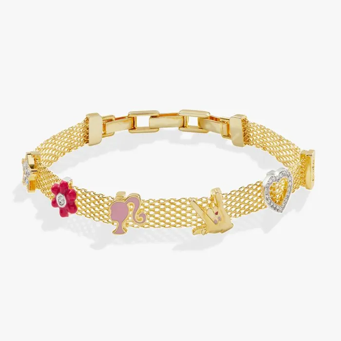 Barbie Multicharm Mesh Chain Bracelet Gold Women Alex And Ani Love