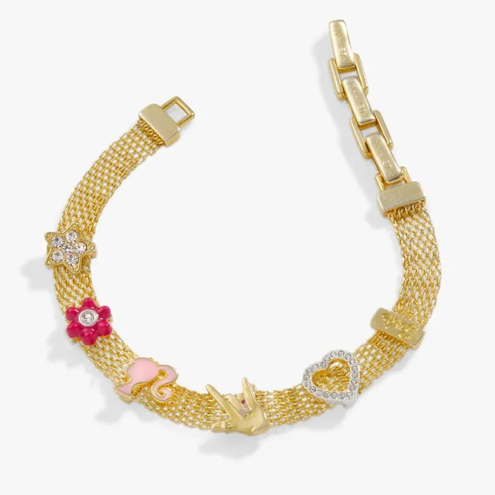 Barbie Multicharm Mesh Chain Bracelet Gold Women Alex And Ani Love