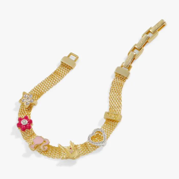 Barbie Multicharm Mesh Chain Bracelet Gold Women Alex And Ani Love