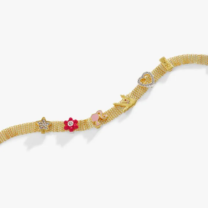 Barbie Multicharm Mesh Chain Bracelet Gold Women Alex And Ani Love