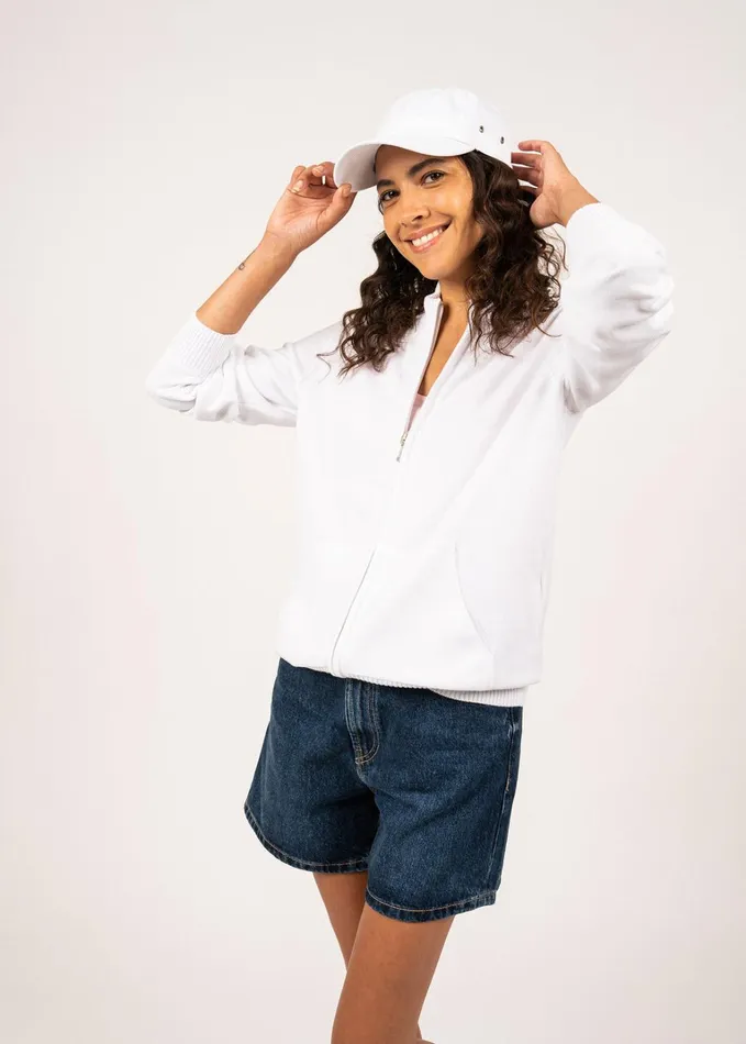 Barcelone Cotton Cardigan FullZip White Women Saint James Sweaters Cardigans and Jackets Barcelone Cotton Cardigan FullZip White Women Saint James Sweaters Cardigans and Jackets