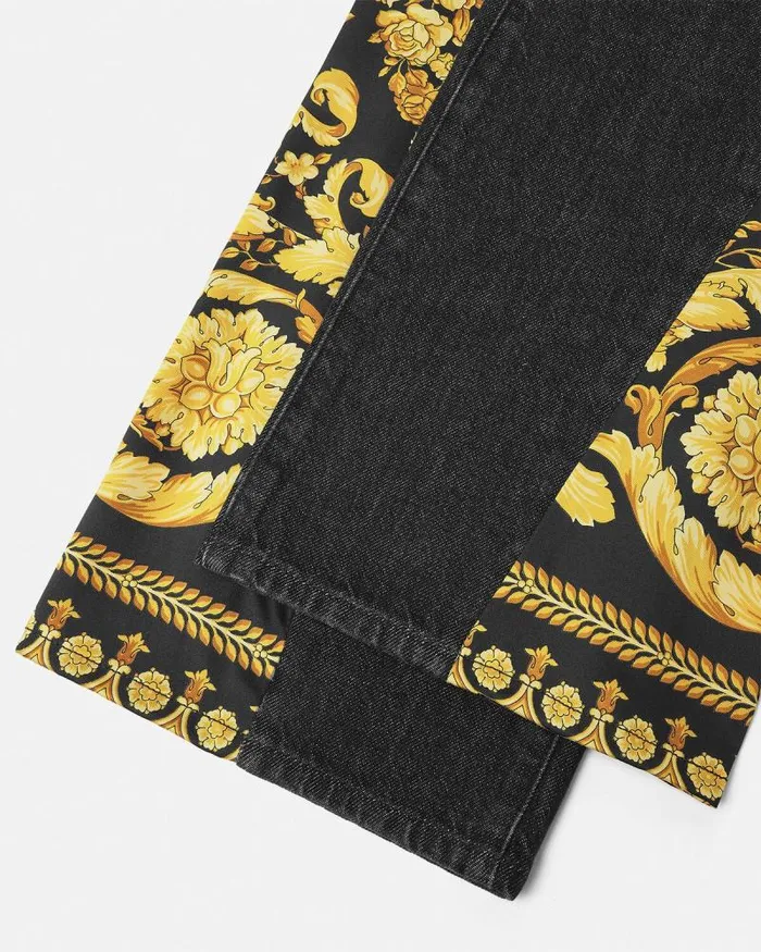 Barocco Boyfriend Jeans Blackprint Women Versace Pants and Shorts