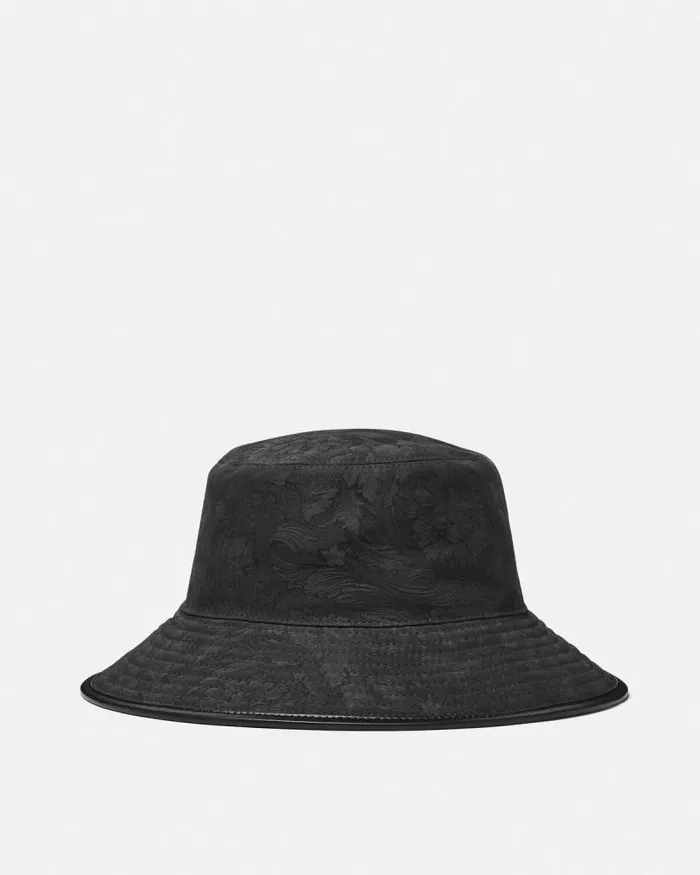 Barocco Jacquard Bucket Hat Gray WomenMen Versace Hats and Caps