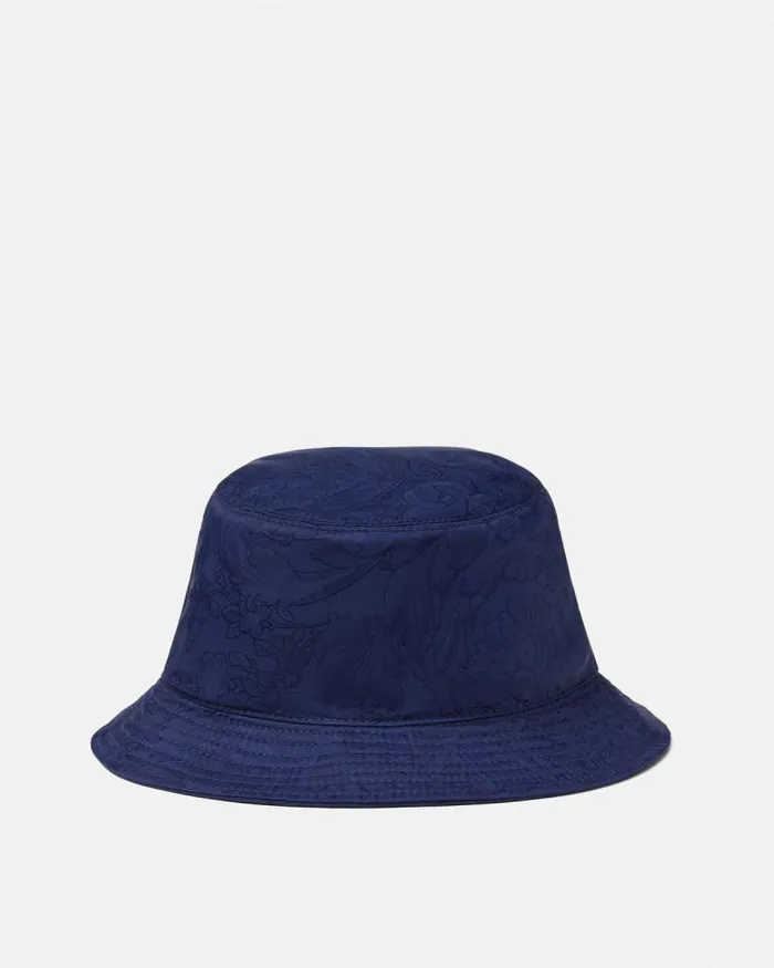 Barocco Jacquard Kids Bucket Hat Blue Children Versace Accessories