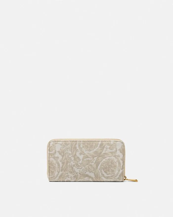Barocco Jacquard Long Wallet Beigeprint Women Versace Wallets