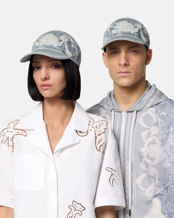 Barocco Sea Baseball Cap Blueprint WomenMen Versace Hats and Caps