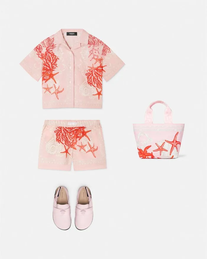 Barocco Sea Kids Shorts Coral Children Versace Clothing