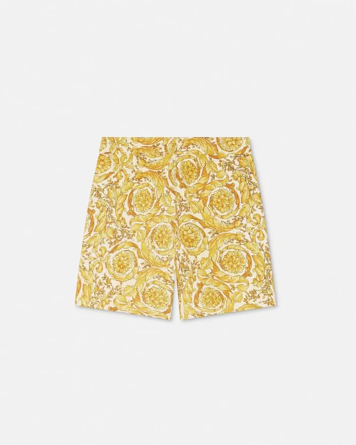 Barocco Swim Boardshorts Yellowprint Men Versace Swimwear