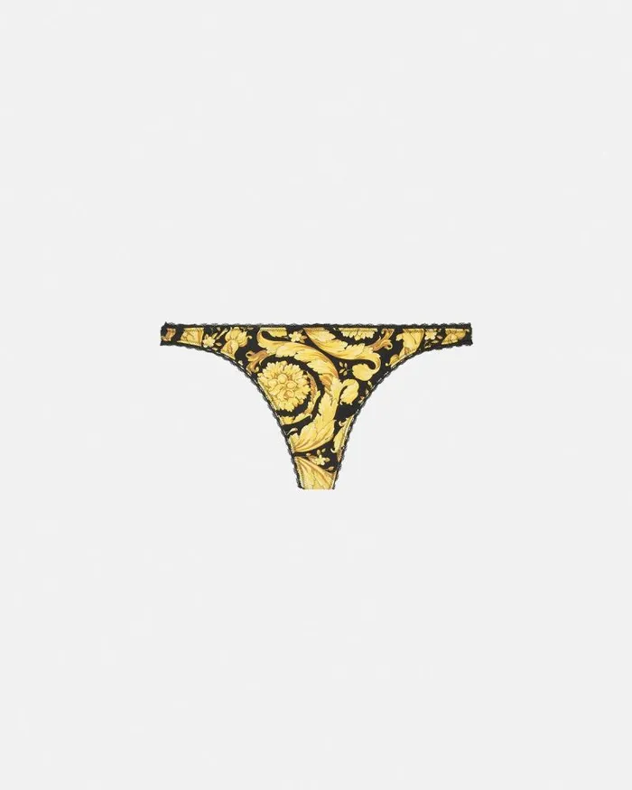 Barocco Thong Blackprint Women Versace Bras and Briefs