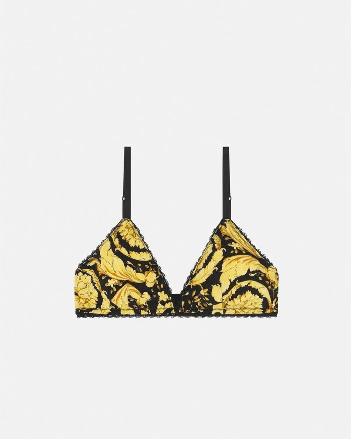 Barocco Triangle Bralette Blackprint Women Versace Bras and Briefs