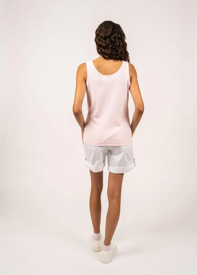 Bastia Iii Cotton Tank Top Slim Fit Palepink Women Saint James TShirts and Tops