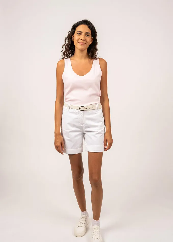 Bastia Iii Cotton Tank Top Slim Fit Palepink Women Saint James TShirts and Tops