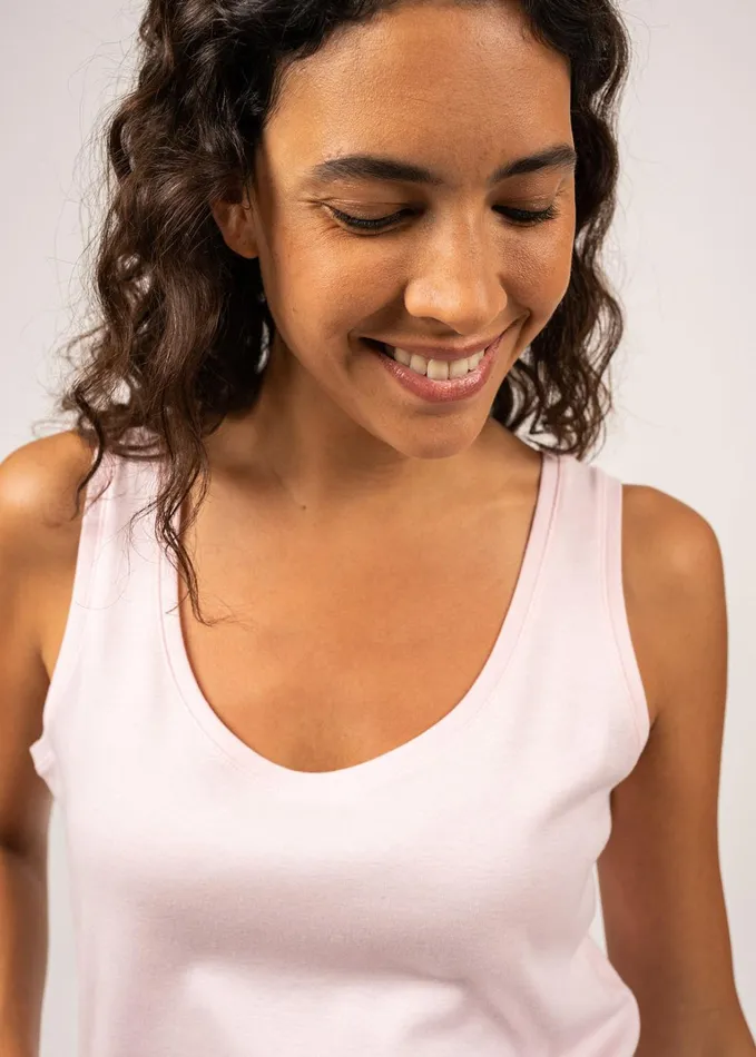 Bastia Iii Cotton Tank Top Slim Fit Palepink Women Saint James TShirts and Tops