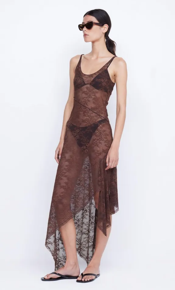 Bec Bridge ADONIA ASYM MIDI DRESS 8211 CHOCOLATE Women Midi Dresses