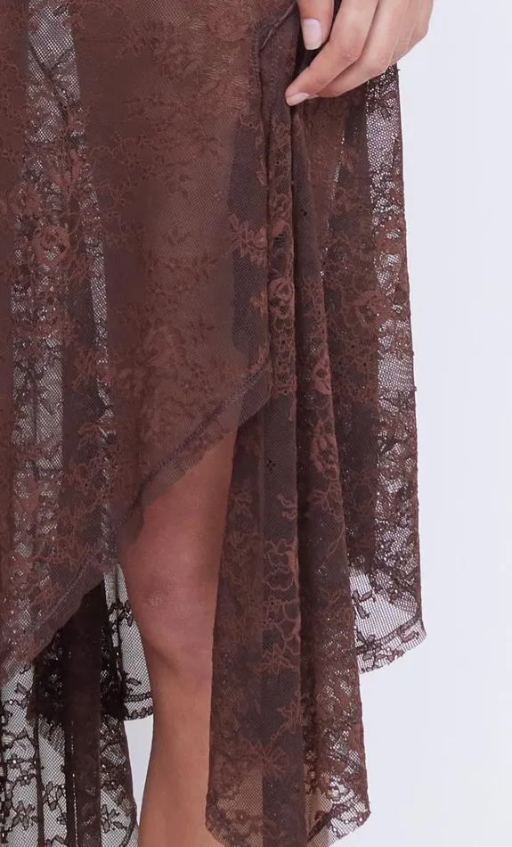 Bec Bridge ADONIA ASYM MIDI DRESS 8211 CHOCOLATE Women Midi Dresses