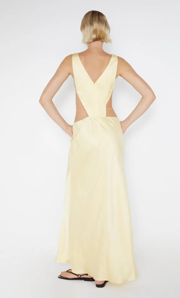 Bec Bridge AGATHE DIAMOND DRESS 8211 BUTTER YELLOW Women Maxi Dresses