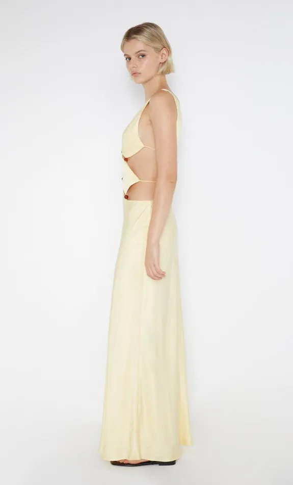 Bec Bridge AGATHE DIAMOND DRESS 8211 BUTTER YELLOW Women Maxi Dresses